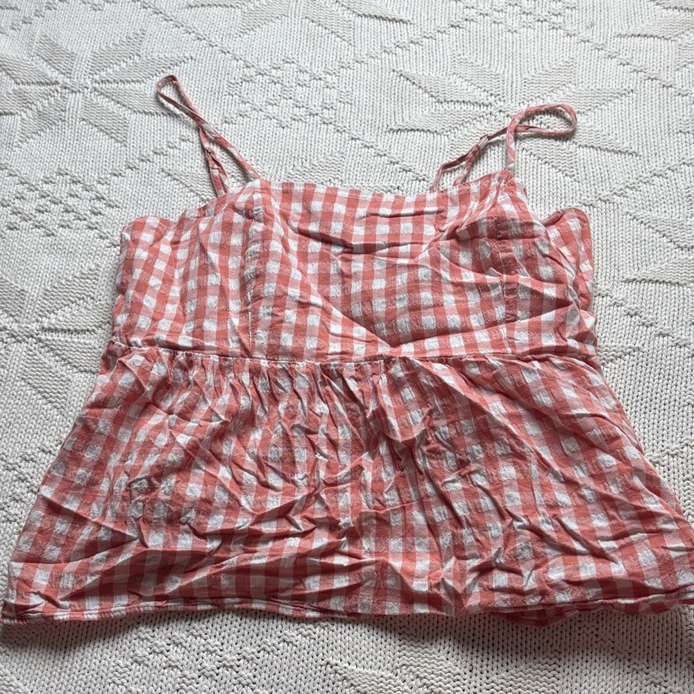 Wild Fable Pink and White Gingham Camisole